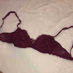 Never worn Dark pink lace bra